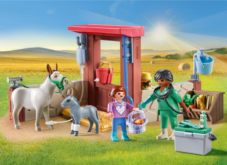 Playmobil Starter Packs Boerderij dierenarts met de ezels