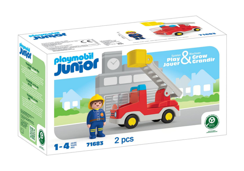 Playmobil Junior Junior Brandweerwagen met ladder
