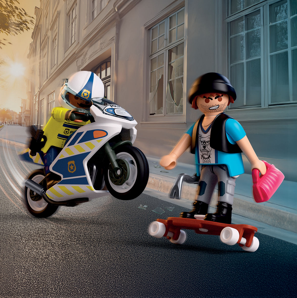 Playmobil City Action Achtervolging met motorfiets
