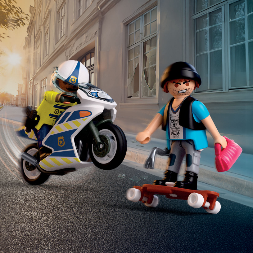 Playmobil City Action Achtervolging met motorfiets
