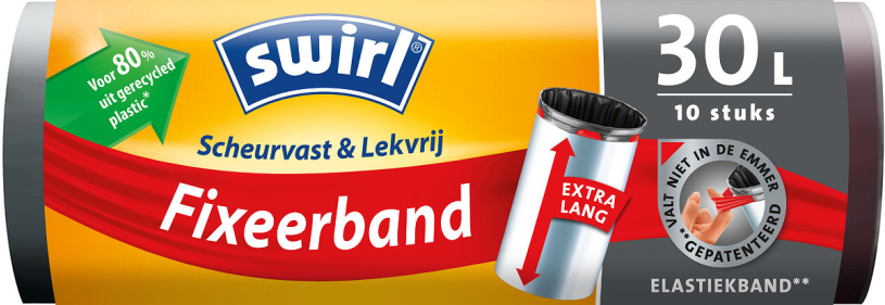 Swirl Pedaalemmerzakken met Fixeerband XL 30L - 10 stuks