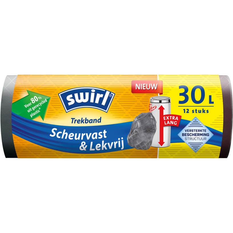 Swirl Vuilniszakken met Trekband Xl 30L - 12 stuks
