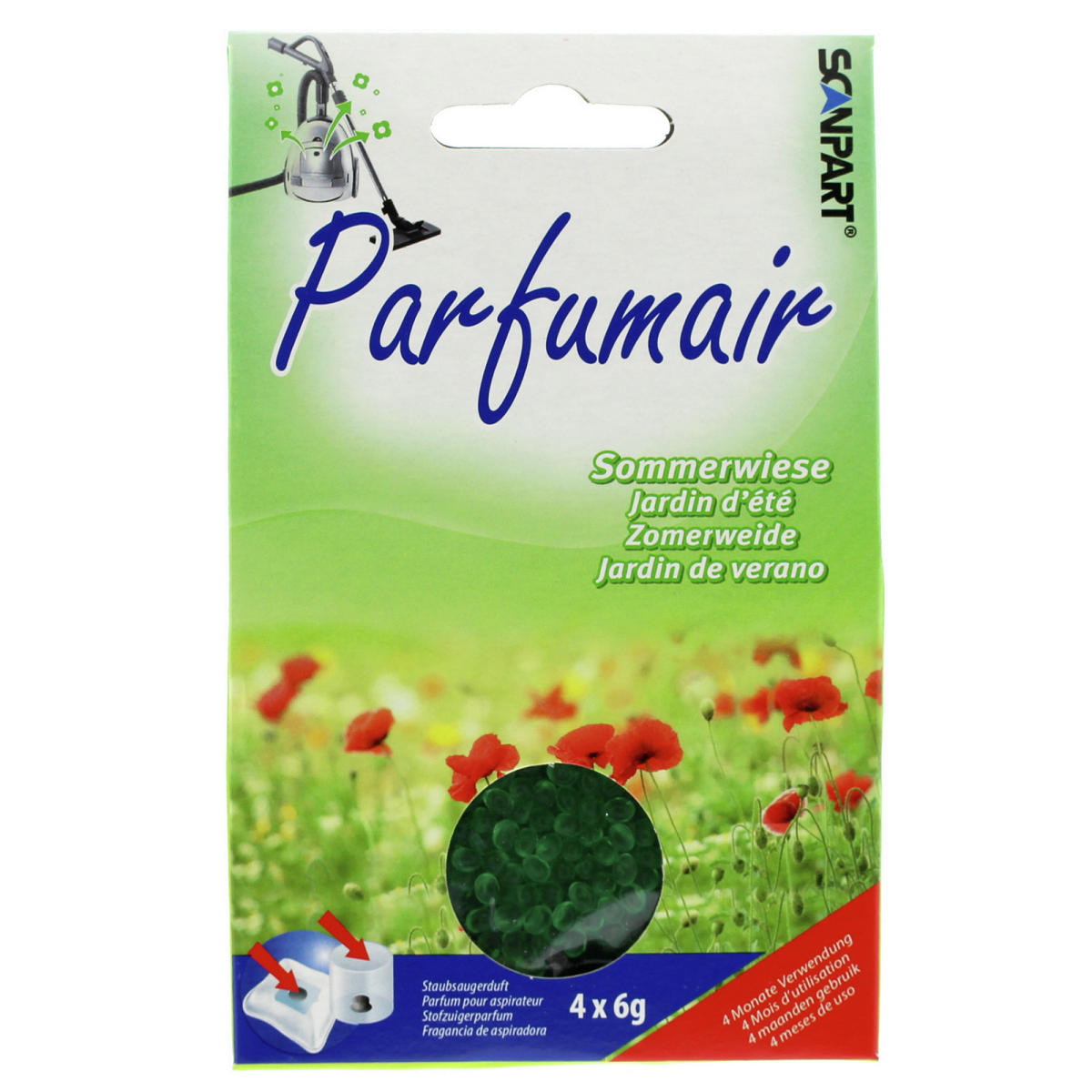 Scanpart Parfumair stofzuiger geurparels zomerweide 4x6g