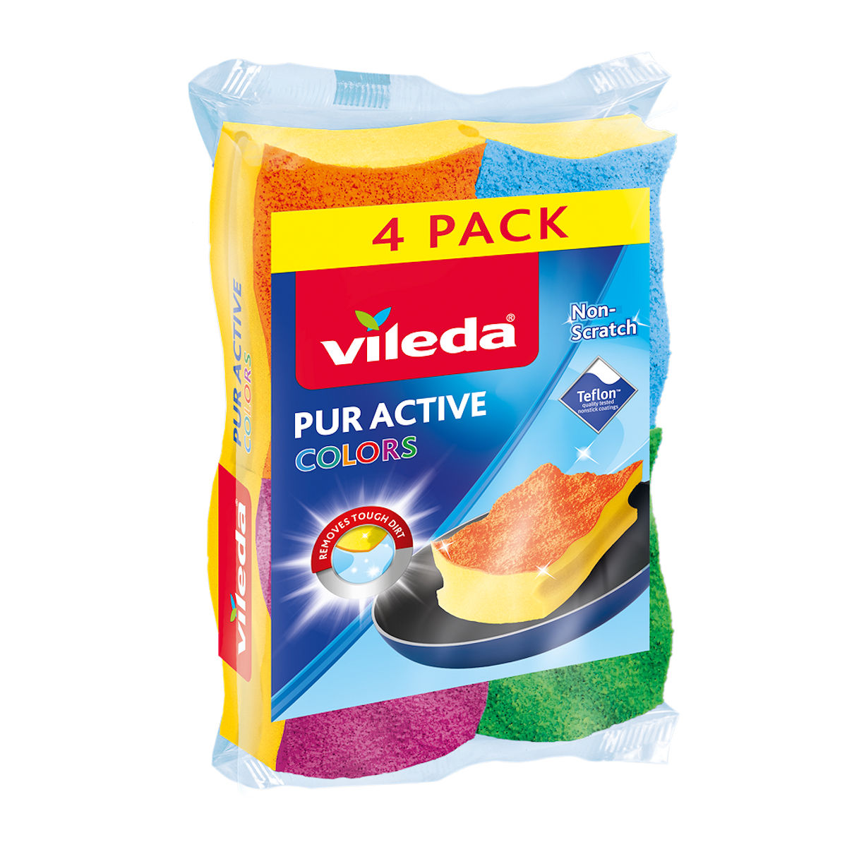 Vileda Pur Active schuurspons non-scratch 4 stuks
