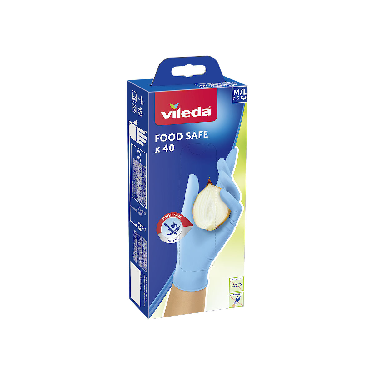 Vileda Huishoudhandschoen Nitril Food Safe M/L 40 stuks