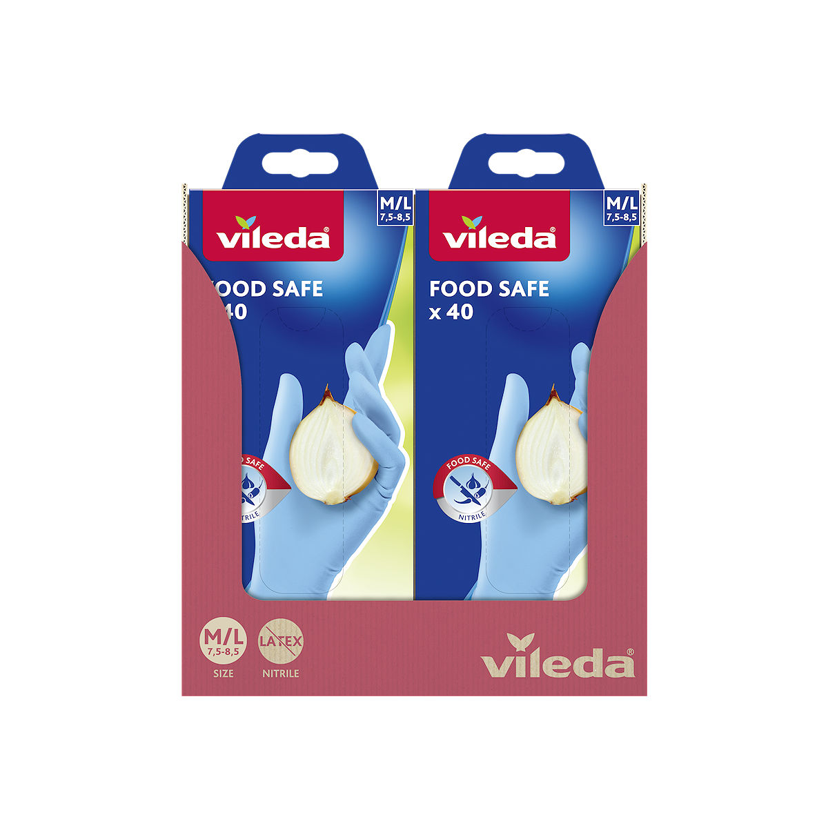 Vileda Huishoudhandschoen Nitril Food Safe M/L 40 stuks
