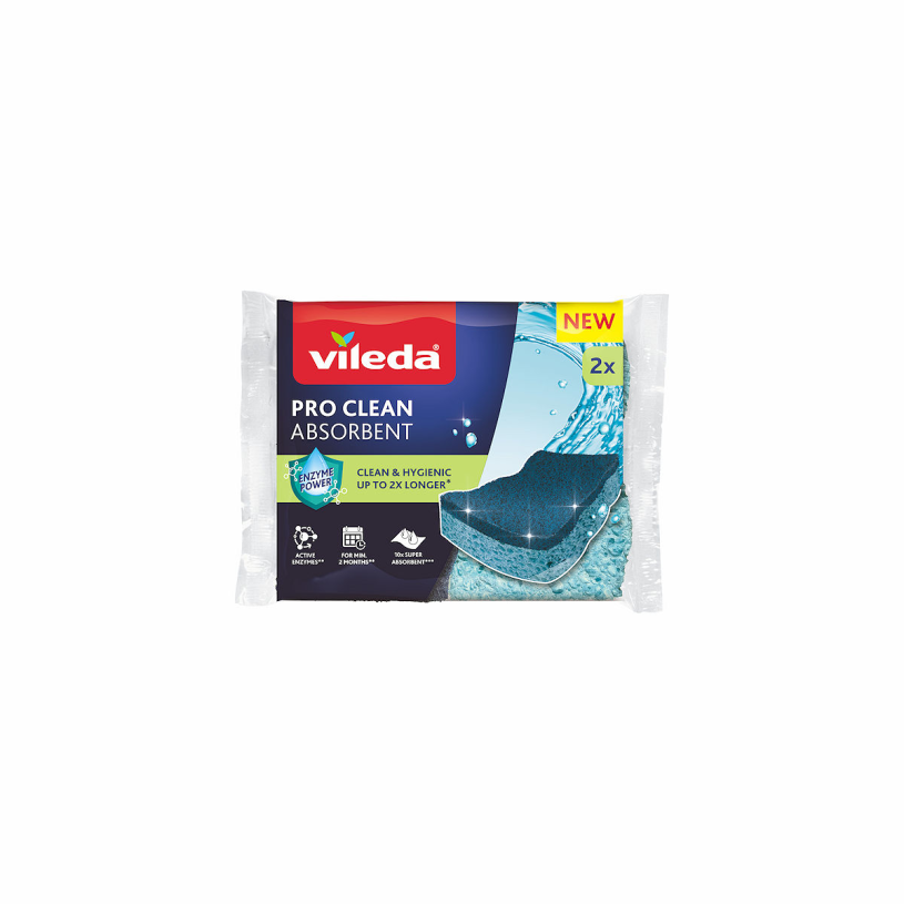 Vileda Pro Clean viscose schuurspons 2 stuks