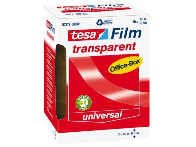 Tesafilm Plakband Transparant 66mx15mm - 10 stuks