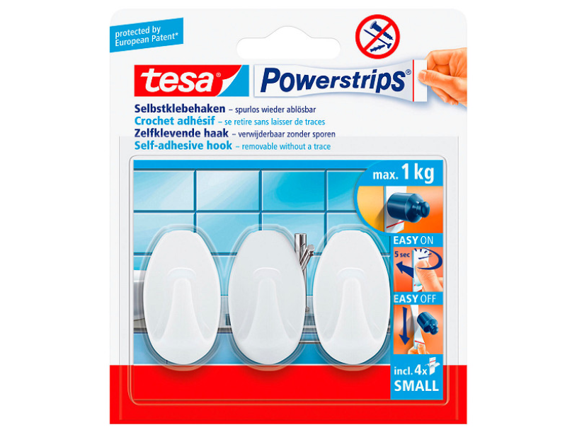 Tesa Powerstrips Small Ovaal - Wit 3 stuks