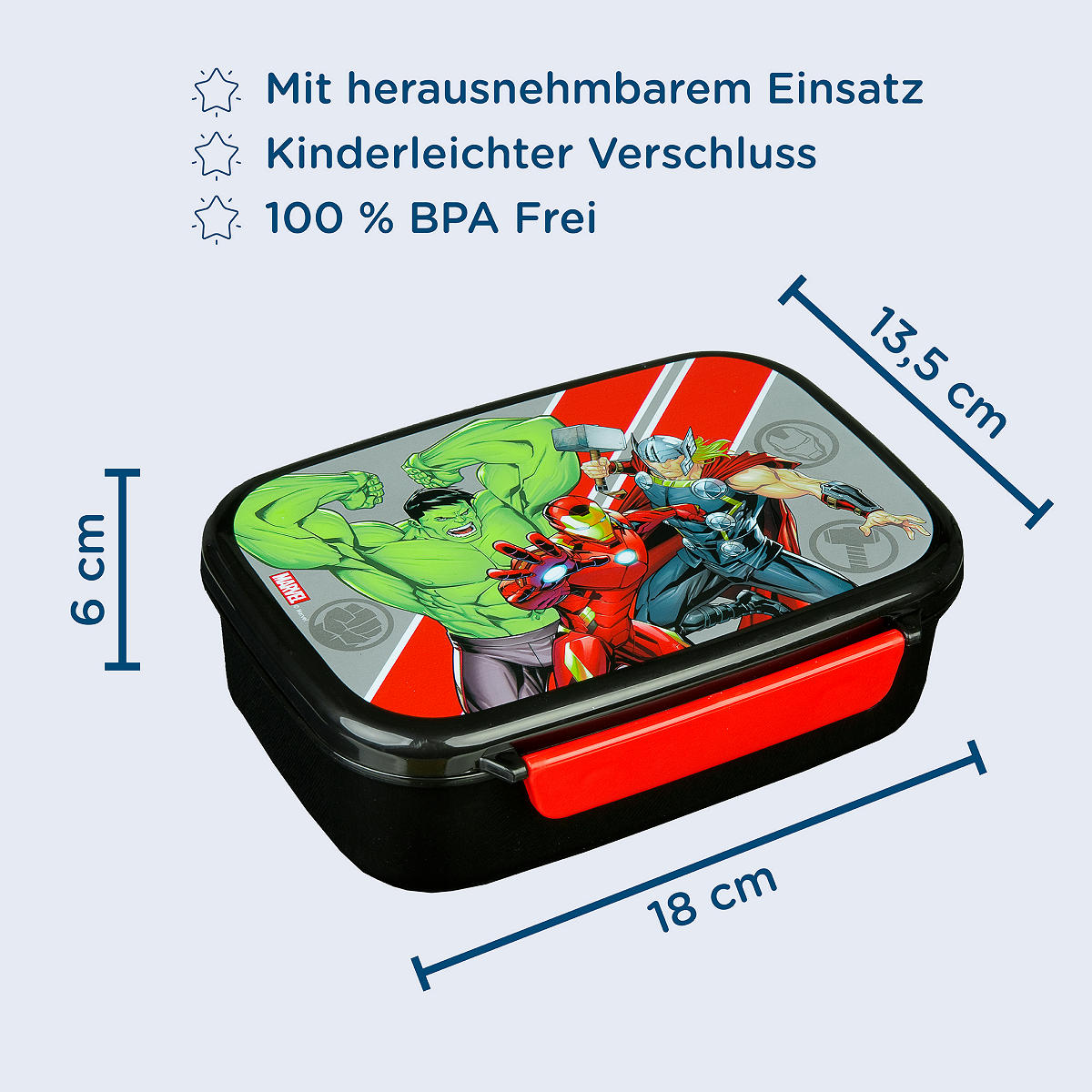 Avengers lunchbox met bakje