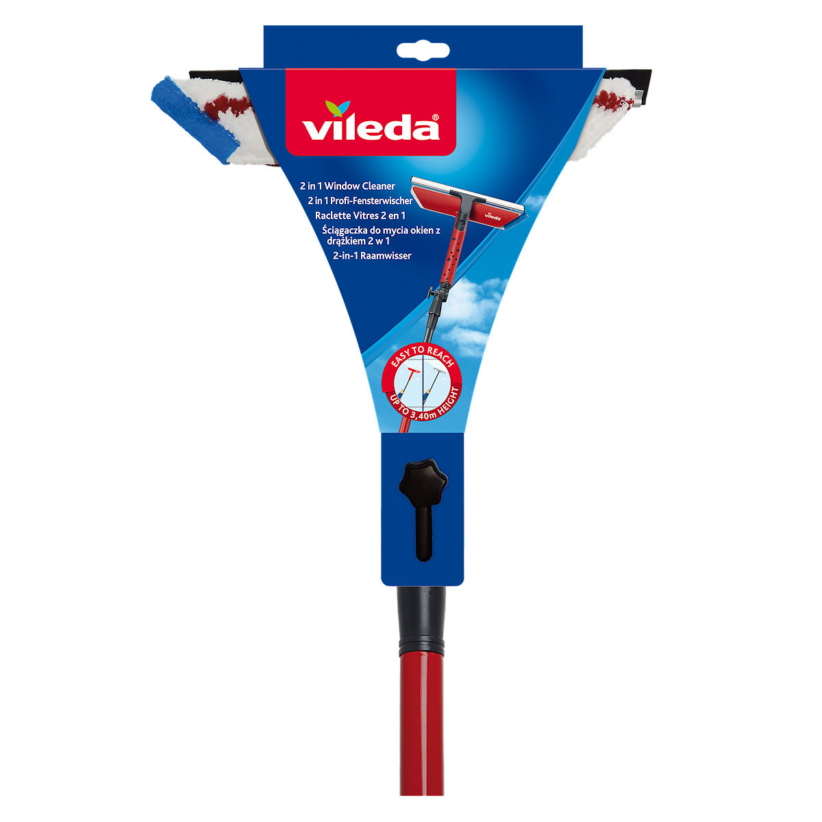 Vileda 2-in-1 raamtrekker met telescoopsteel