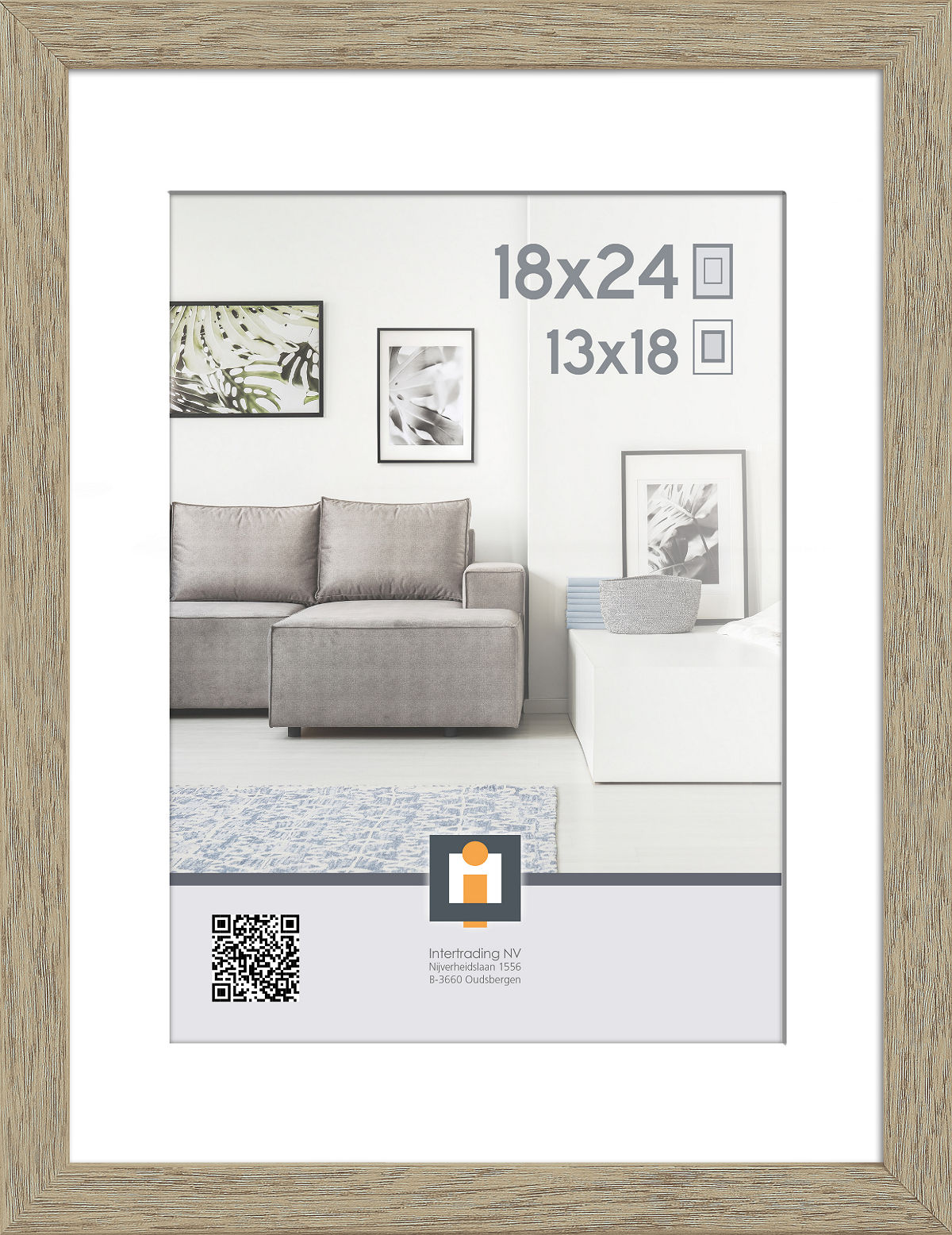 Fotolijst Madrid18x24cm - Vintage Eik