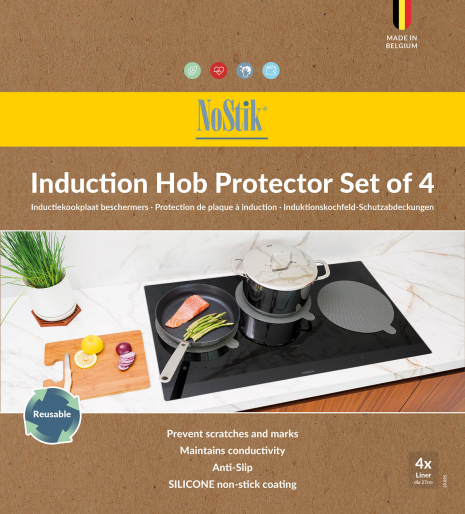 NoStik Inductie kookplaat beschermers Silicone 27cm 4 stuks