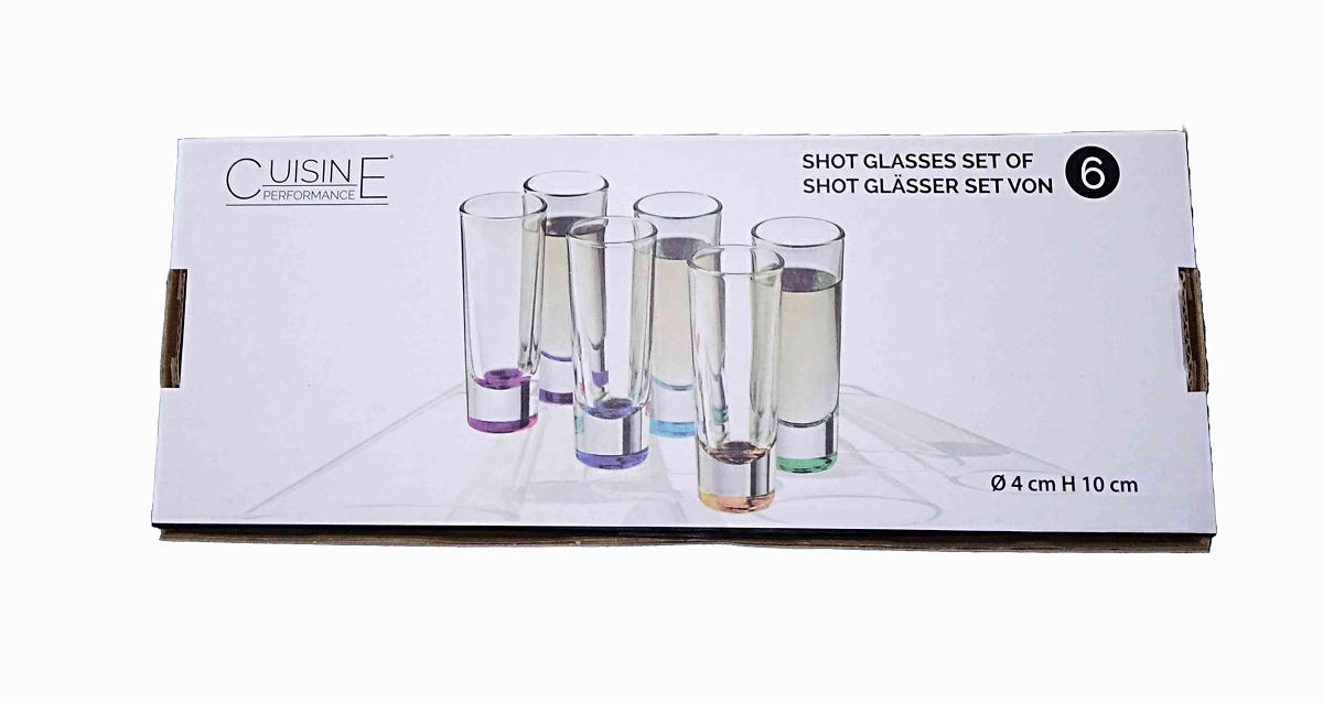 Cuisine Performance Shotglas hoog 4x10cm 70cm 6 stuks
