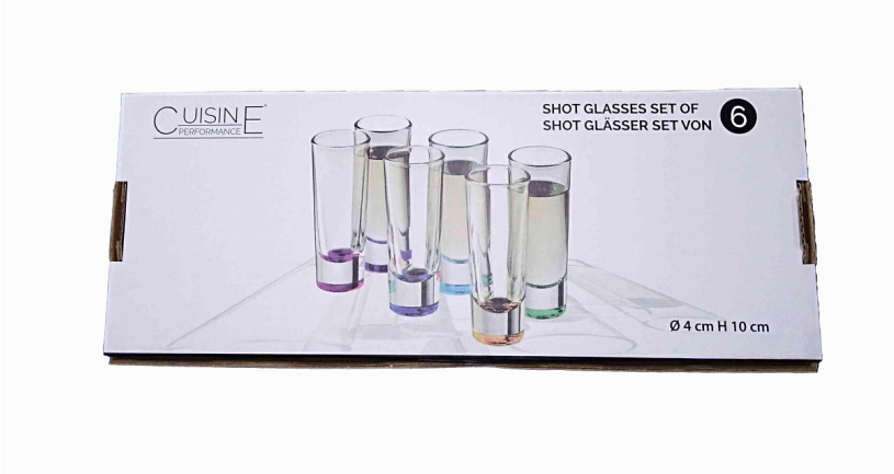 Cuisine Performance Shotglas hoog 4x10cm 70cm 6 stuks