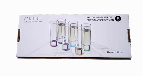 Cuisine Performance Shotglas hoog 4x10cm 70cm 6 stuks