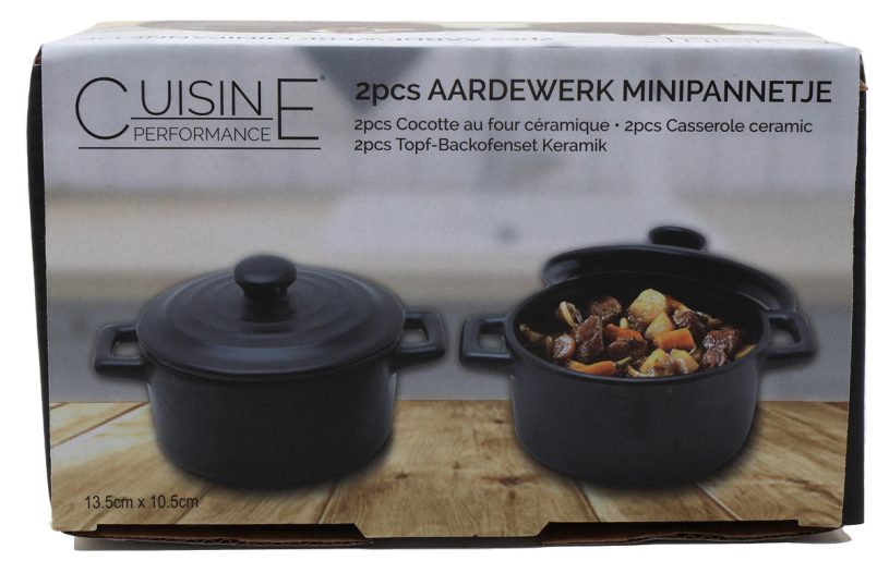 Cuisine Performance Kookpan mini 2 stuks mat zwart