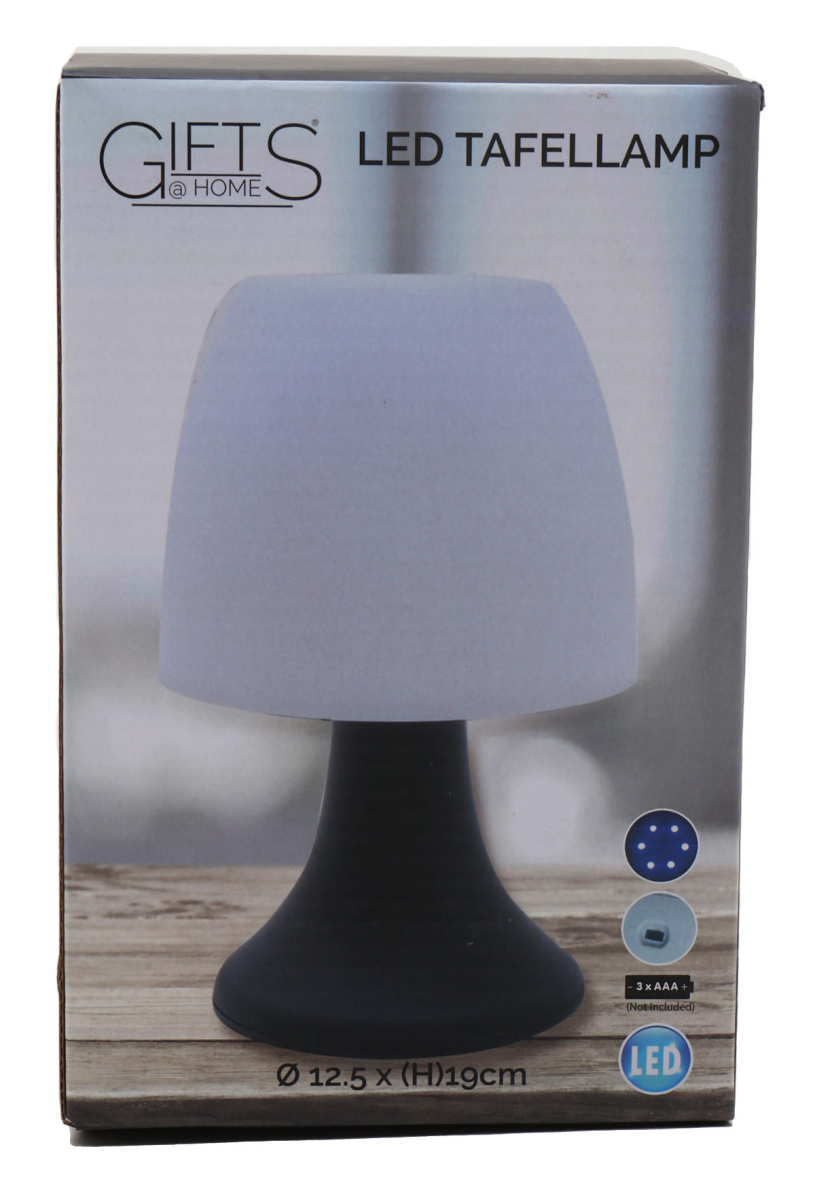 Tafellamp LED voet zwart 19cm batterij (niet inbegrepen)