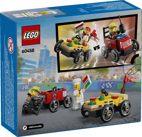LEGO City Voertuigen Racepakket: Pizzawagen vs. Brandweer