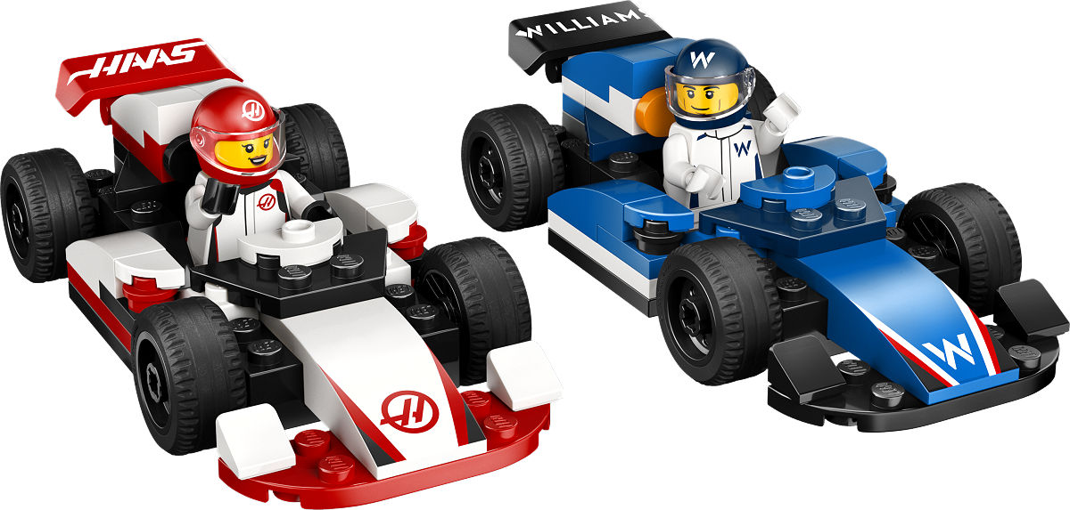 LEGO City F1 Williams Racing en Haas F1 racewagens