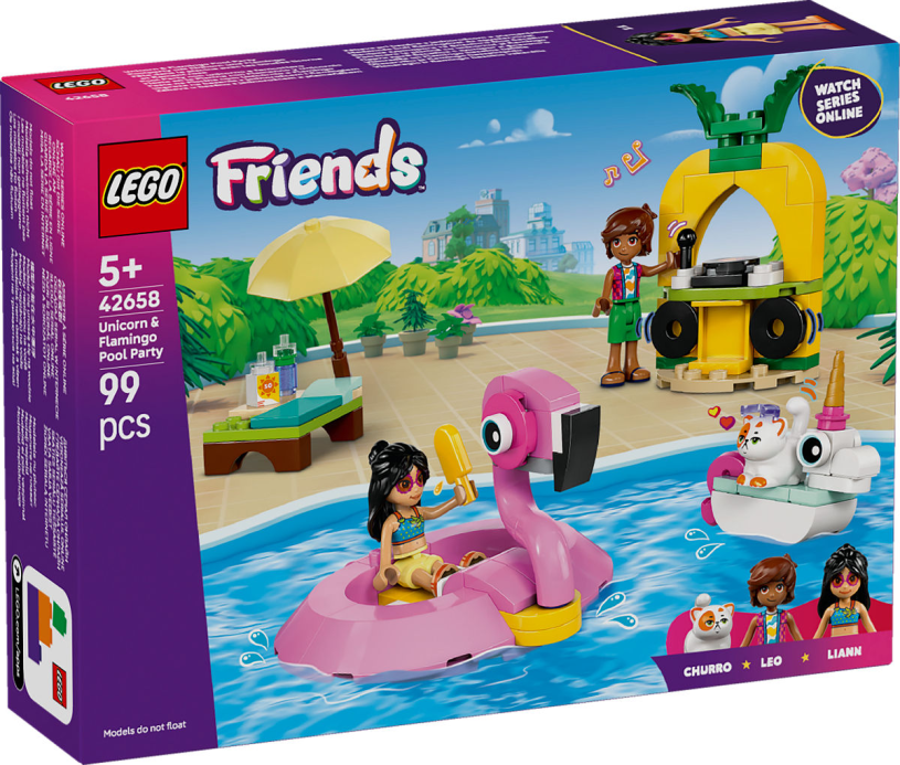 LEGO Friends Zwembadfeestje met flamingo en eenhoorn