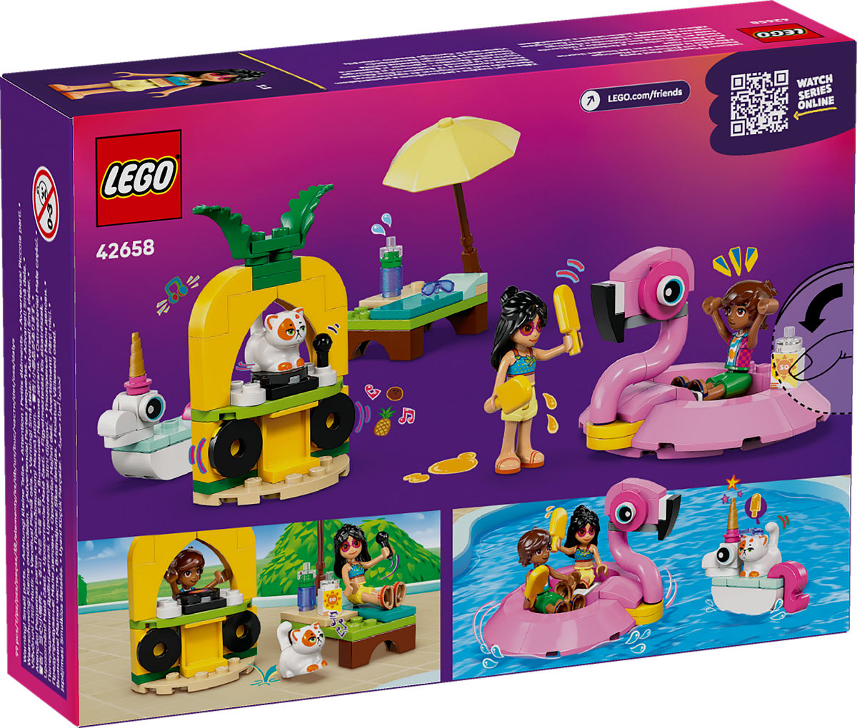 LEGO Friends Zwembadfeestje met flamingo en eenhoorn