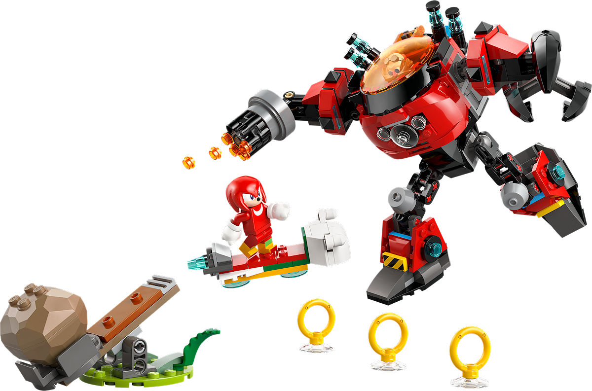 LEGO Sonic Knuckles vs. Dr. Eggman Egg Crusher mecha