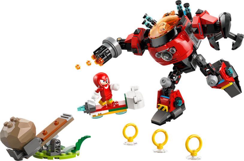 LEGO Sonic Knuckles vs. Dr. Eggman Egg Crusher mecha