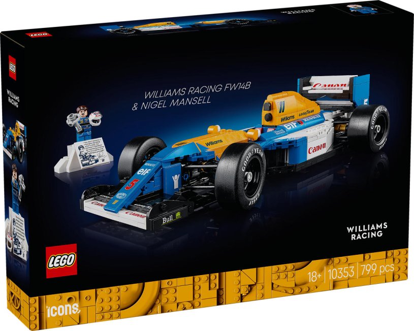 LEGO ICONS Williams Racing FW14B en Nigel Mansell