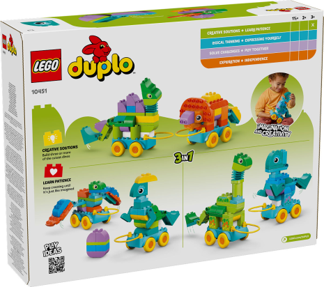 DUPLO Stad 3-in-1 dinosaurussen op wielen