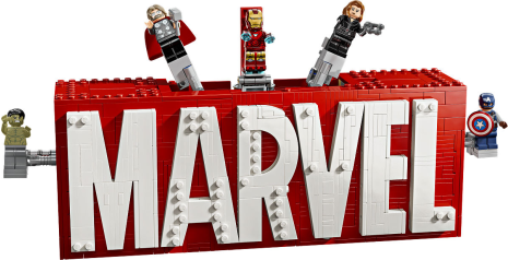 LEGO Super Heroes logo en minifiguren