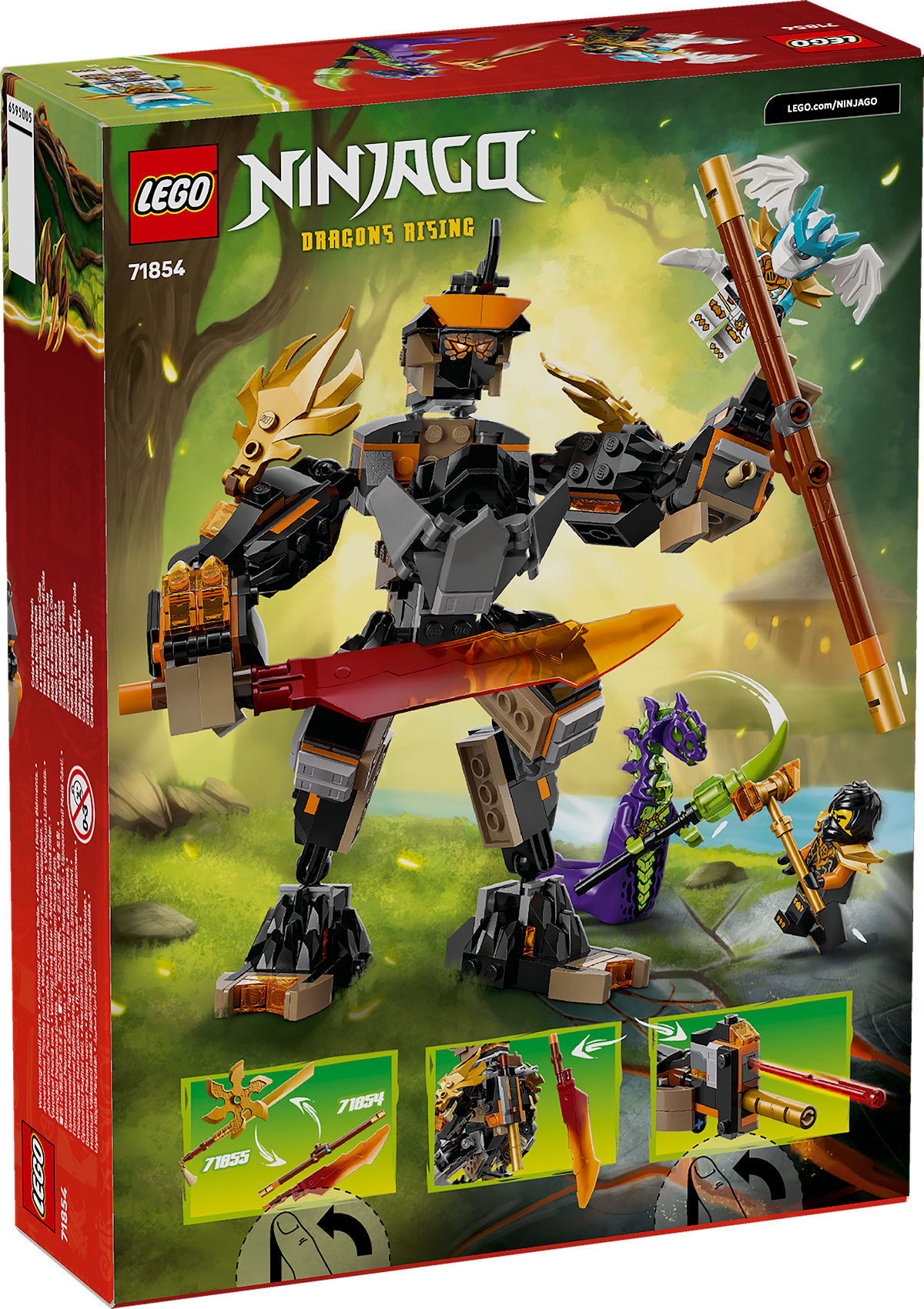 LEGO Ninjago Cole's missiemecha en draak Zane