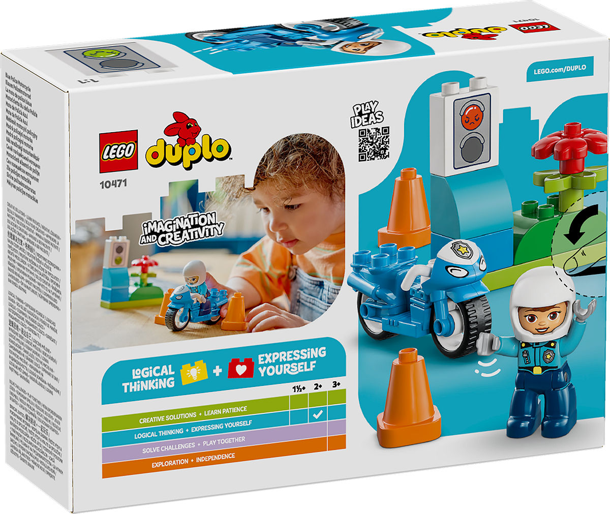 DUPLO Town Blauwe politiemotor