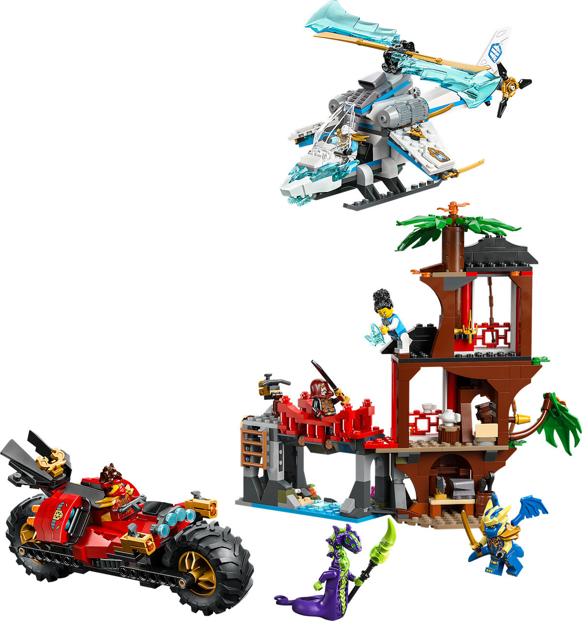 LEGO Ninjago Ninjavoertuigen bij de boomhut