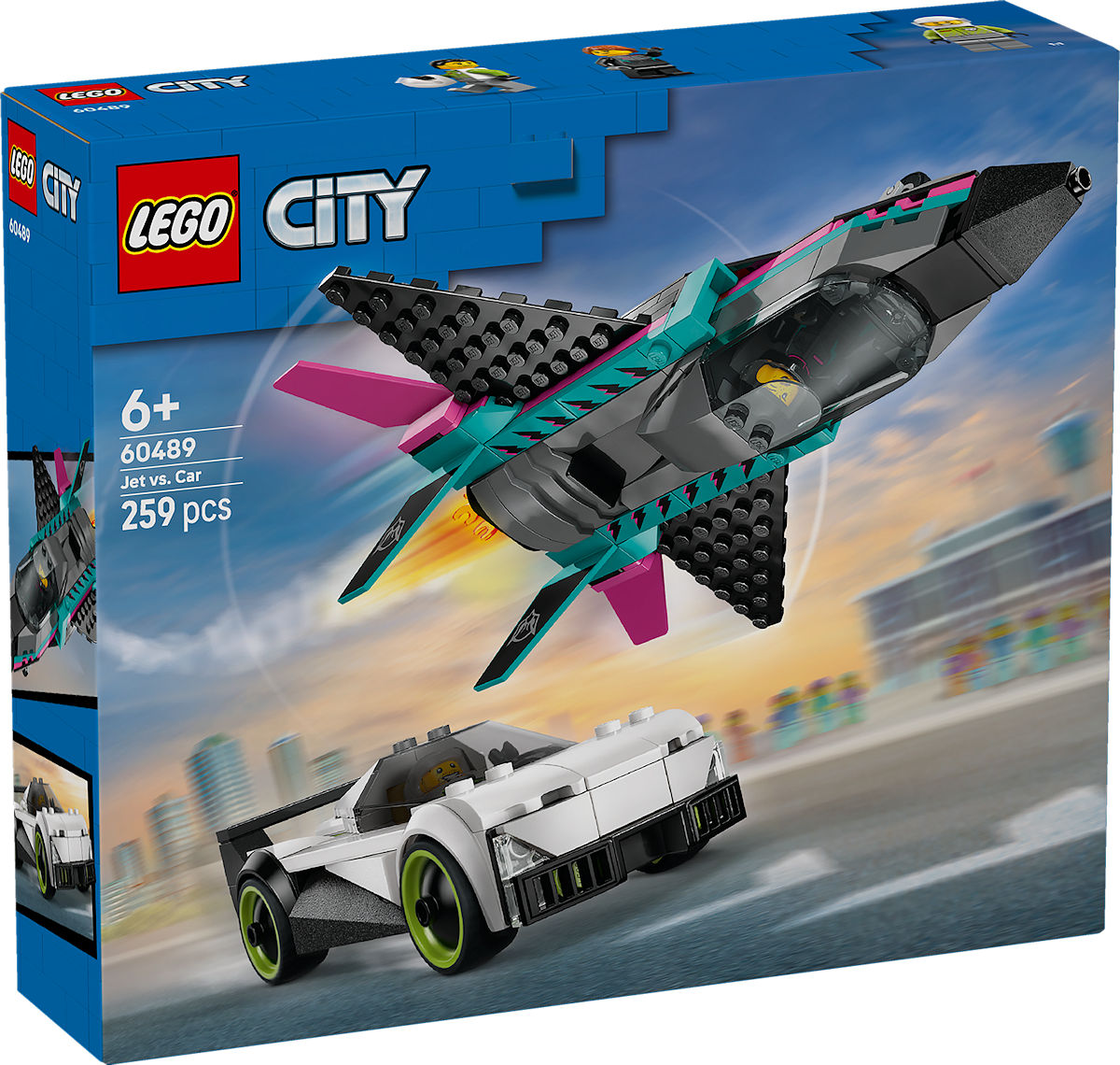 LEGO City Straalvliegtuig vs. sportauto