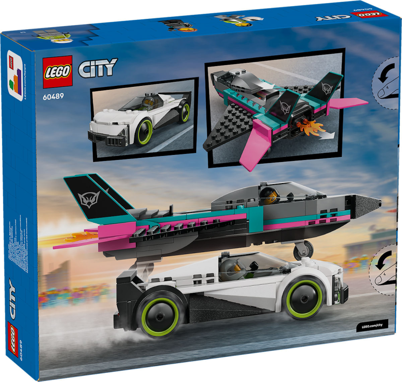 LEGO City Straalvliegtuig vs. sportauto