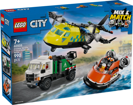 LEGO City Vliegtuig, servicewagen en hovercraft remix