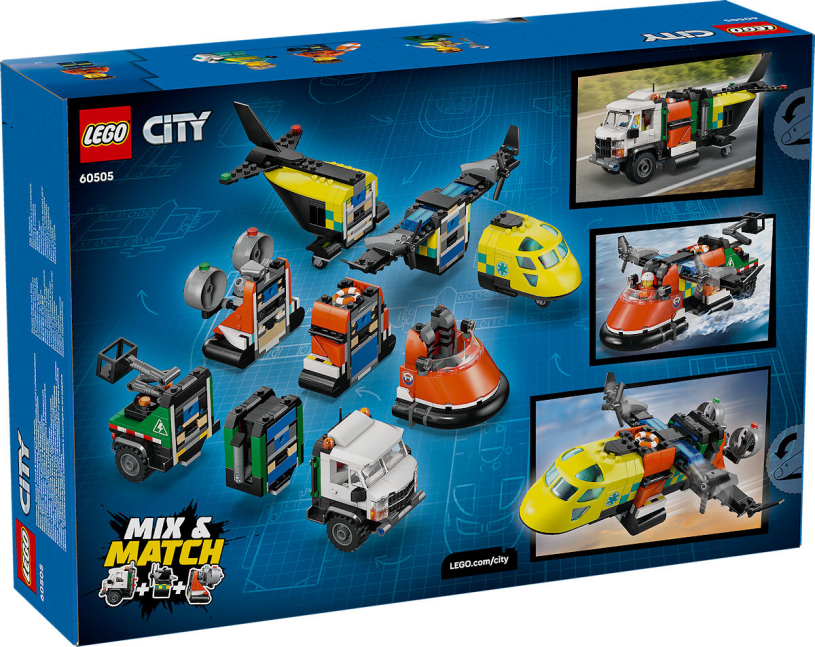 LEGO City Vliegtuig, servicewagen en hovercraft remix