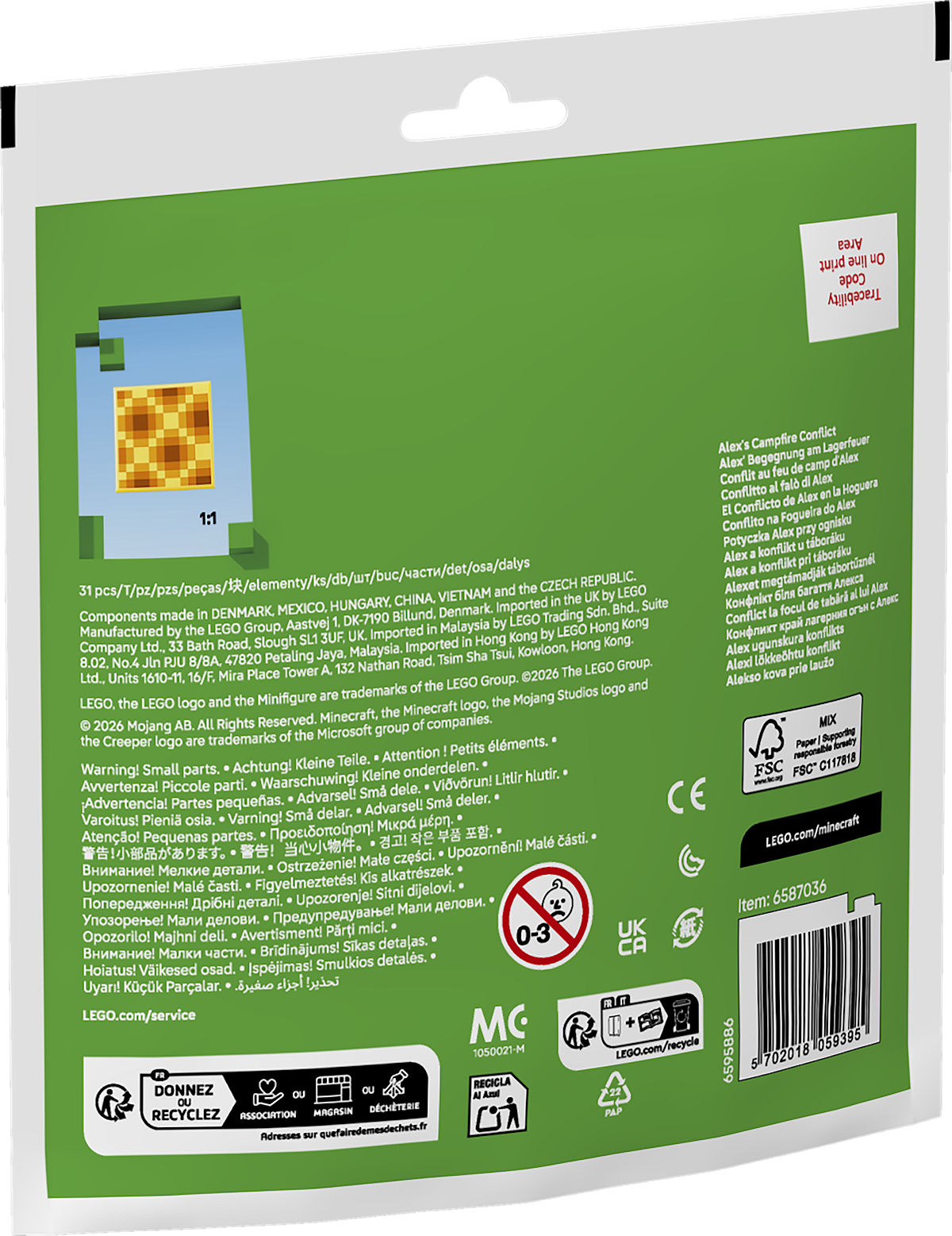 LEGO Impulse Bag - Minecraft Alex de strijd bij het kampvuur