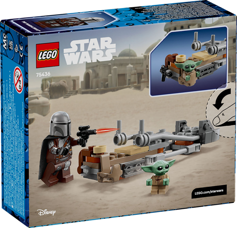 LEGO Star Wars De Mandalorian en Grogu's speederbike