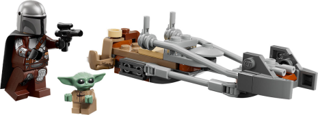 LEGO Star Wars De Mandalorian en Grogu's speederbike