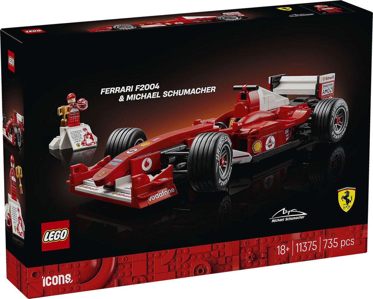 LEGO Icons Ferrari F2004 en Michael Schumacher