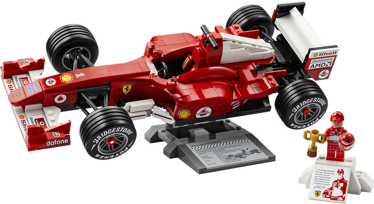 LEGO Icons Ferrari F2004 en Michael Schumacher