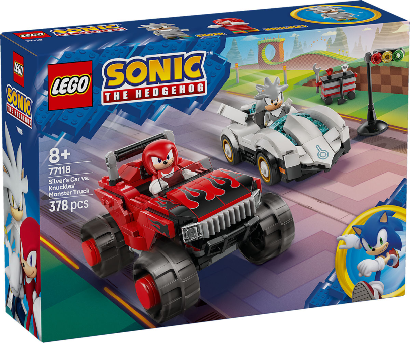LEGO Sonic Silvers auto vs. Knuckles' monstertruck