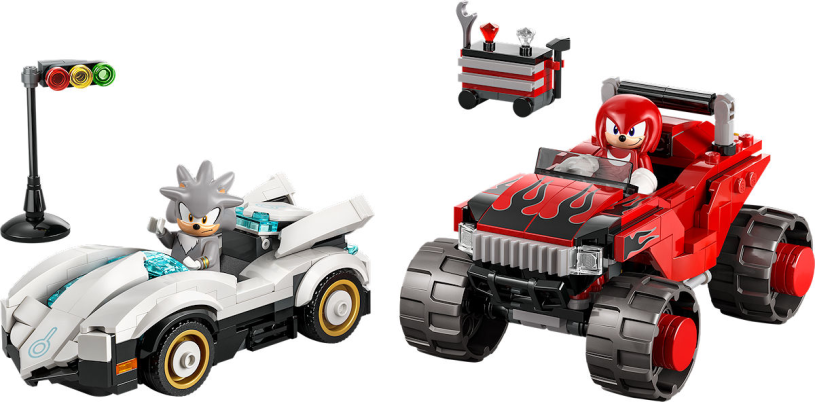 LEGO Sonic Silvers auto vs. Knuckles' monstertruck