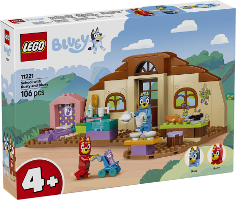 LEGO Bluey School met Rusty en Bluey