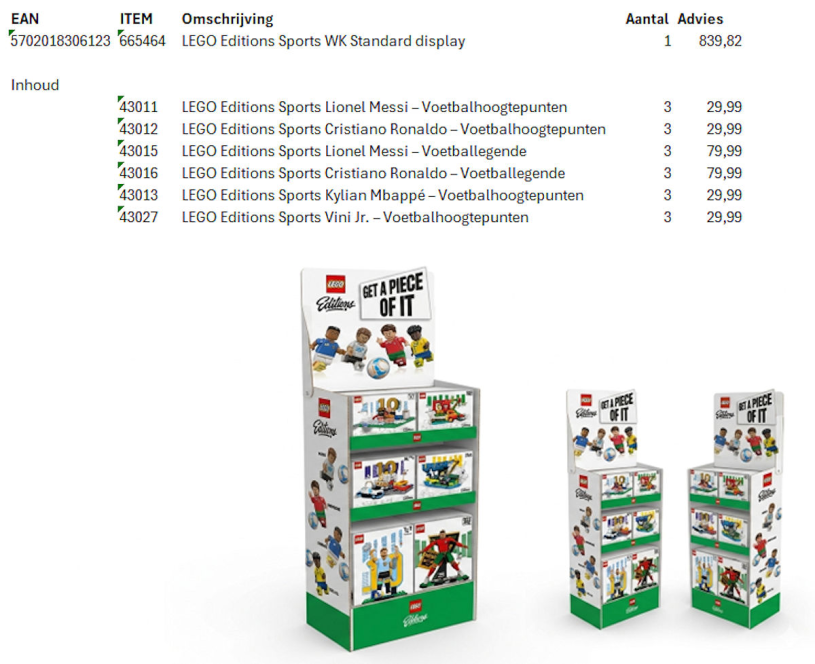 LEGO Editions Sports WK Standard display
