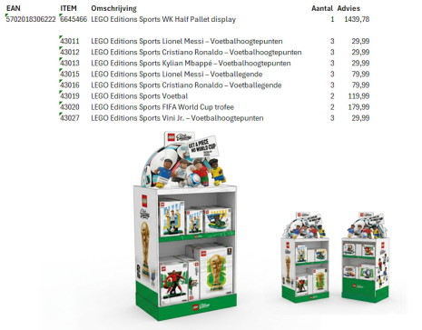 LEGO Editions Sports WK Half Pallet display