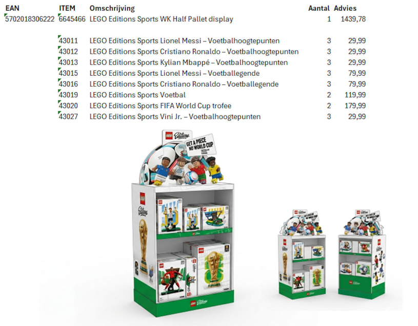 LEGO Editions Sports WK Half Pallet display
