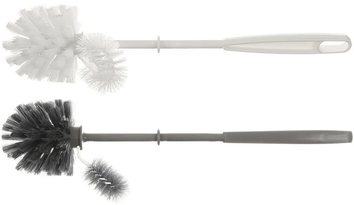 York toiletborstel kunststof met randreiniger wit/Zwart